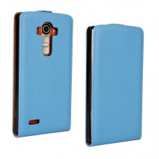 LG G4 - Genuine Leather Up Down Flip Protective Phone Cover Case - Blue
